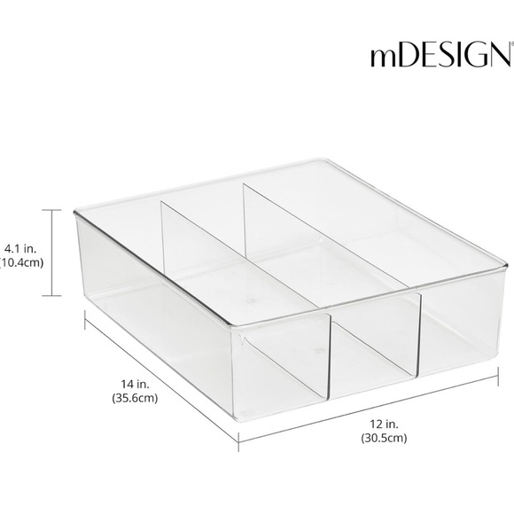 Plastic 3 Compartment Divided Drawer and Closet Storage Organizer - Picture 7 of 7